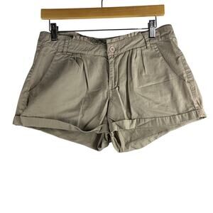 Chicoree Micro Mini Khaki Short Womens 36*/30" Pleated Waistline Feminine Preppy